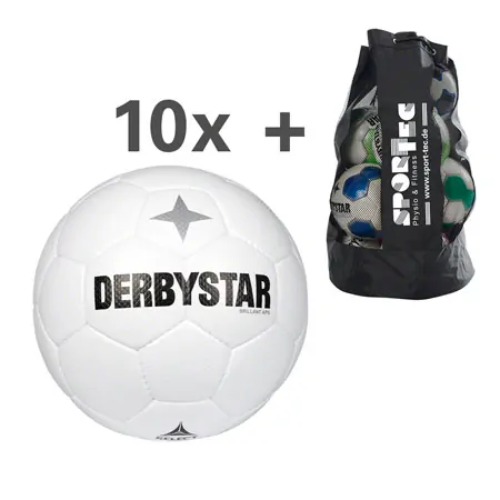 Derbystar Fublle-Set, 10x Brillant APS Classic, Gre 5 inkl. Sport-Tec Ballsack