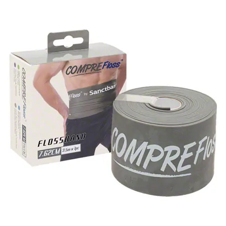 Flossband Level 4, LxB 3.5m x 7.5 cm, extra stark, grau