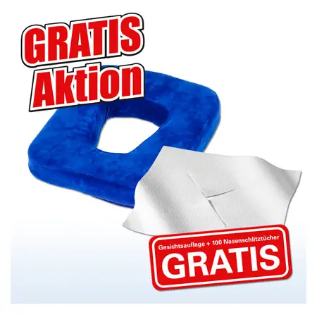Gesichtsauflage, Aktion: Gesichtsauflage + 100 Nasenschlitzt�cher GRATIS