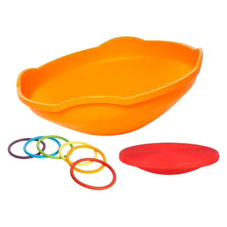 Gonge Koordinationsset, 8-tlg. GymTop Balacekreisel, Mini Top Spielkreisel, Activity Rings
