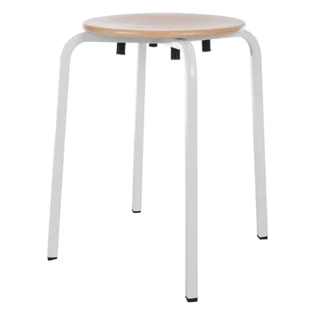 Gymnastikhocker Exklusiv mit Holzsitzflche,  35 cm, Gestellfarbe wei
