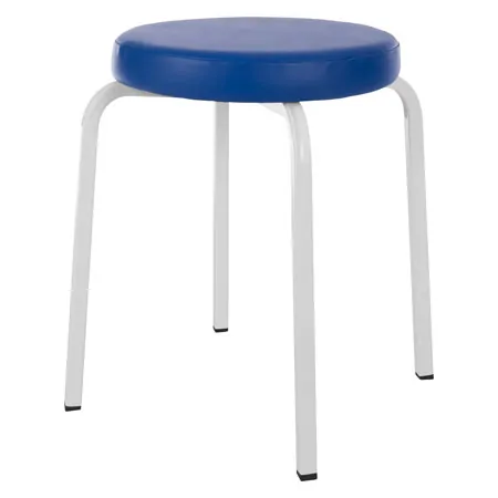 Gymnastikhocker Exklusiv mit Komfort-Polster, � 38 cm, H�he 48 cm, blau, Gestell wei�