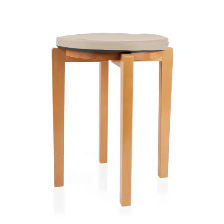 Gymnastikhocker-Set aus Holz inkl. Sitzkissen aus Kunstleder, Set 2-tlg.