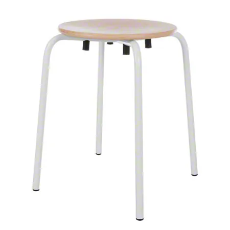 Gymnastikhocker Standard mit Holzsitzfl�che, � 35 cm, Gestellfarbe wei�