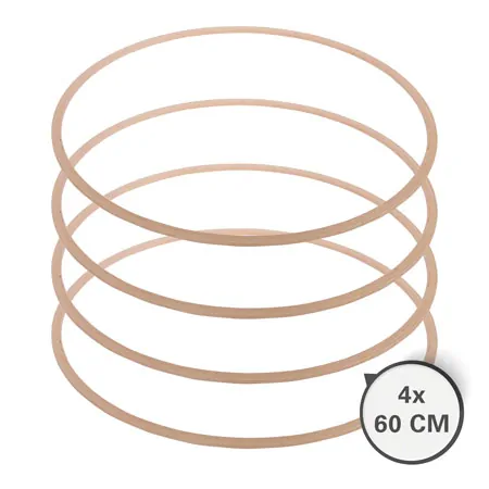 Gymnastikreifen aus Holz, 4er-Set,  60 cm