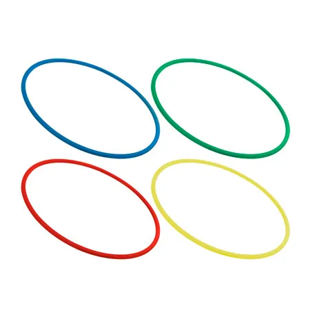 Gymnastikreifen aus Kunststoff, 4er-Set,  70 cm, je 1x blau, grn, rot, gelb