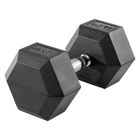 Hex Kompakthantel aus Gummi, 22,5 kg, Stck