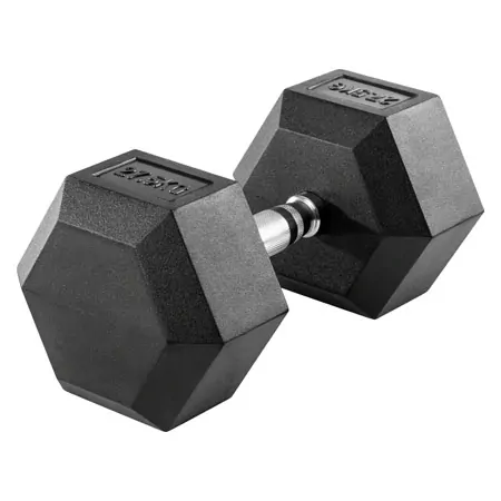 Hex Kompakthantel aus Gummi, 27,5 kg, Stck