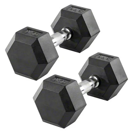 Hex Kompakthantel aus Gummi, 9 kg, Stck