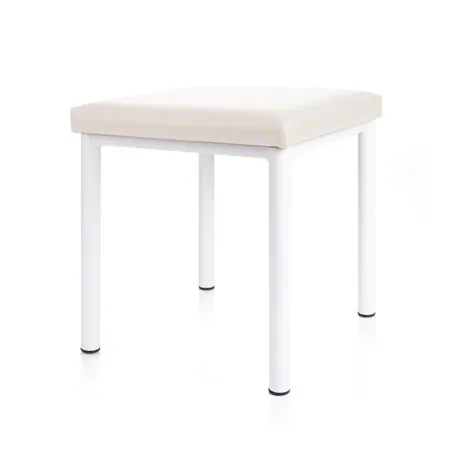 Hocker Robusta mit Polster, L x B 40 x 40 cm, Gestellfarbe wei