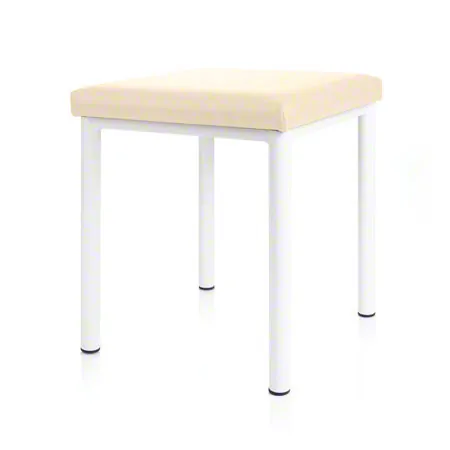 Hocker Robusta mit Polster, L x B 40 x 40 cm, Gestellfarbe wei