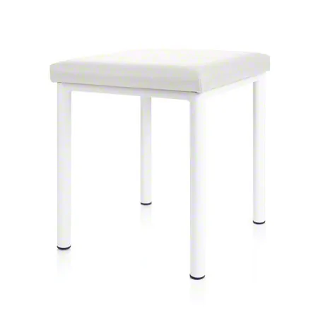Hocker Robusta mit Polster, L x B 40 x 40 cm, Gestellfarbe wei