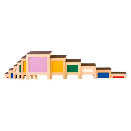 Hockertreppe, bunt, 11-tlg.