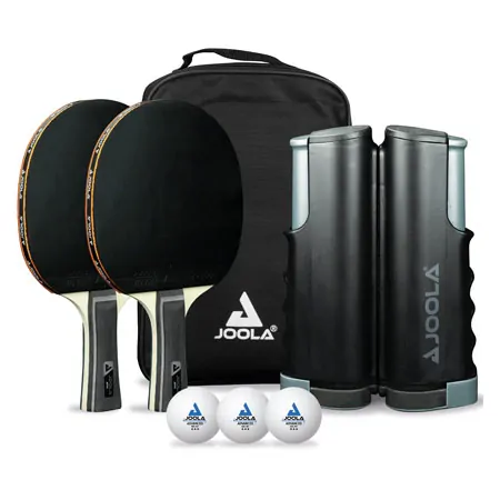 JOOLA Tischtennis-Set ROLLNET SPIN, 2 TT-Schlger + 2 TT-Blle + 1 TT-Netz