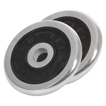 KETTLER Hantelscheibe Chrom/Gummi, 2,5 kg, Paar