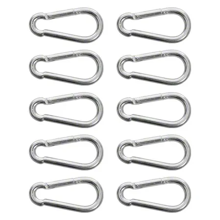 Karabinerhaken gro, 10 cm, 10er Set