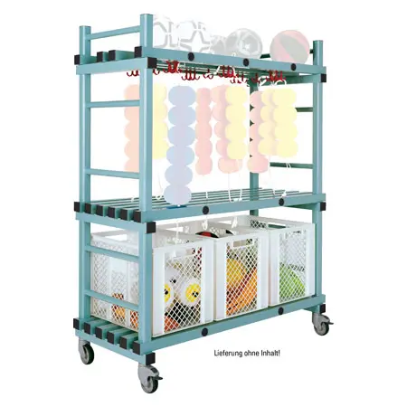Kunststoff Kombi-Materialwagen-Set, 4-tlg., 3 Bden, fahrbar