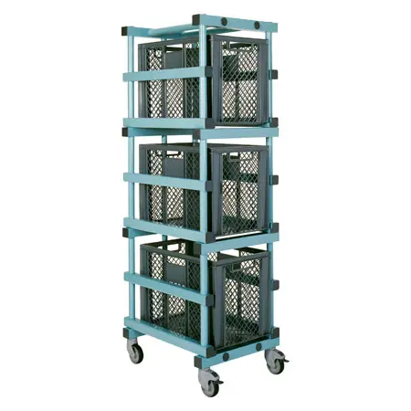Kunststoff Materialwagen-Set, 4-tlg., fahrbar, inkl. 3 Behlter