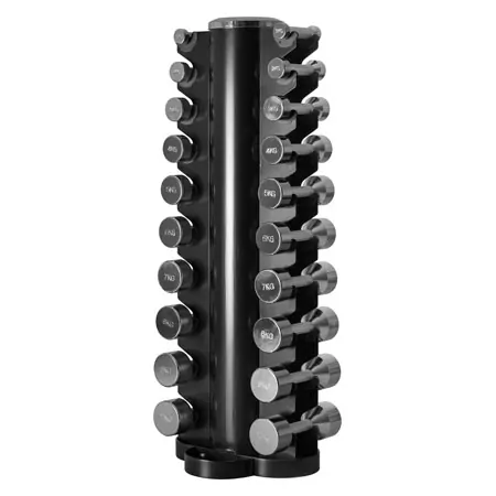 Kurzhantel-Turm-Set mit 10 Paar Chrom Hanteln, 1-10kg, LxBxH 51x51x123 cm