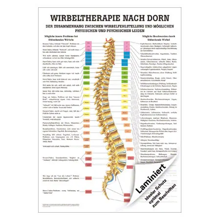 Lehrtafel Dorntherapie, LxB 100x70 cm