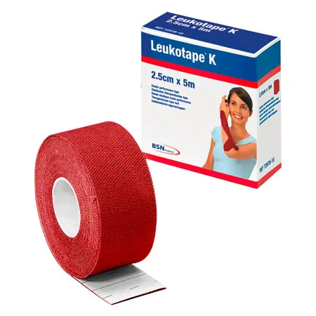 Leukotape K, 5 m x 2,5 cm, rot