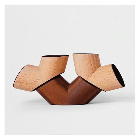 Loggos Erweiterungsset Y-Steine aus Buchenholz und Nussbaum