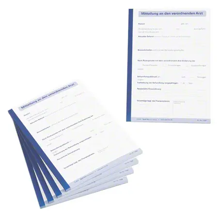 Mitteilung an den verordnenden Arzt, 5 Blcke  50 Blatt (250 Bltter), DIN A5
