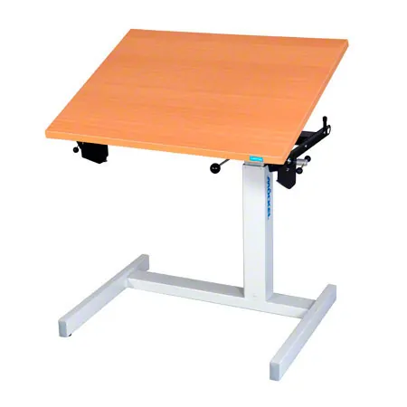 Mckel Sitz-Steharbeitstisch Ergo EP 2 B x T x H 80 x 60 x 62-97 cm, mit Gleitern, grau/buche