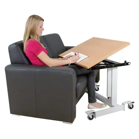 Mckel Sitz- Steharbeitstisch Ergo EP 2, B x T x H 80 x 60 x 62-97 cm, mit Rollen, grau/buche