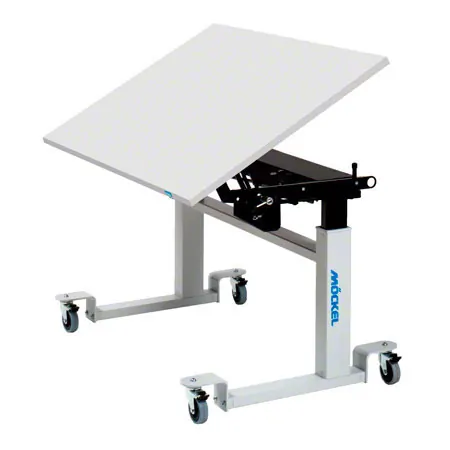 M�ckel Sitz-Steharbeitstisch Ergo M 2 BxTxH 120x70x68-112 cm, mit Rollen, grau/grau