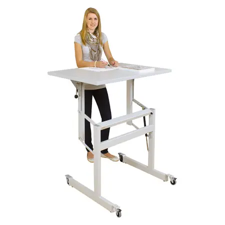 Mckel Sitz- Steharbeitstisch Ergo S72 B x T x H 100 x 70 x 72-122 cm, mit Rollen, grau/grau
