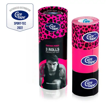 MyCureTape Panther Power 3 Rollen � 2,5 m x 5 cm (LxB), Art Leopard, schwarz, pink