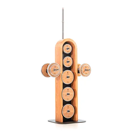 NOHRD WeightPlate Tower 2x Kurzhanteln, 1x Langhantel 20x Hantelscheiben, Eiche