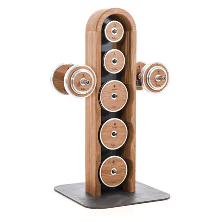 NOHrD WeightPlate Tower 2x Kurzhanteln, 1x Langhantel 20x Hantelscheiben, Esche