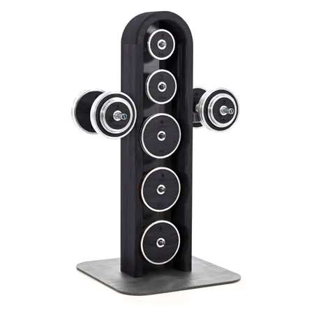 NOHrD WeightPlate Tower 2x Kurzhanteln, 1x Langhantel 20x Hantelscheiben, Shadow