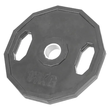 Olympia Hantelscheibe mit Gummiberzug und Griff, Bohrung  5 cm, 15 kg, Stck