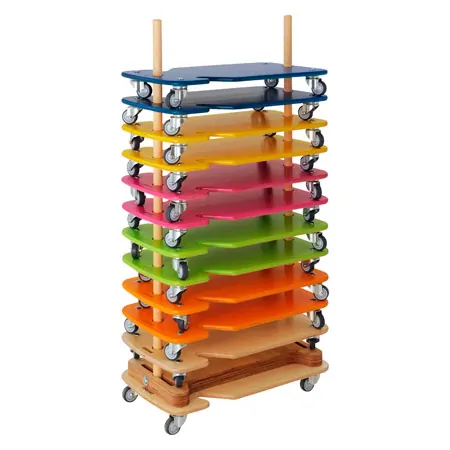 Pedalo Rollbrett Safety-Set, 13-tlg., 12 Rollbretter + 1 Stapelvorrichtung