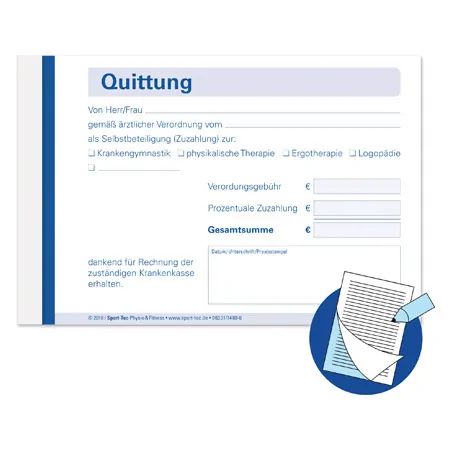 Quittungsblock durchschreibend, 5 Blcke  50 Stze, DIN A6 quer