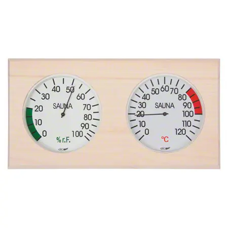 Sauna-Klimastation inkl. Thermometer und Hygrometer, LxB 29,5x15,5 cm