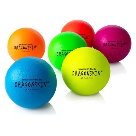 Schaumstoffball Dragonskin Neon, beschichtet,  16 cm, 6er Set
