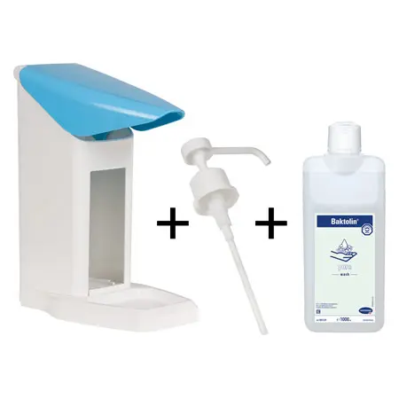 Seifenspender-Set Eurospender Safety plus, + Pumpe + Baktolin Pure 1 l