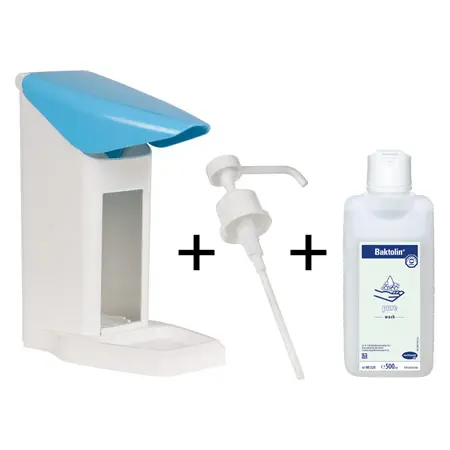 Seifenspender-Set Eurospender Safety plus, + Pumpe + Baktolin Pure 500 ml