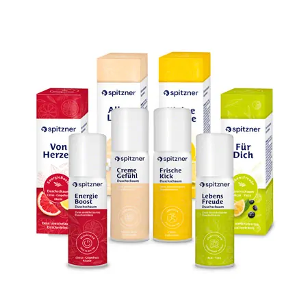 Spitzner Duschschaum Probier-Set mit Geschenkverpackungen, 4-tlg.