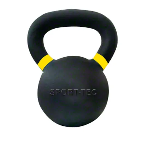 Sport-Tec Kettlebell Powdercoated, 6 kg, schwarz/hellgelb