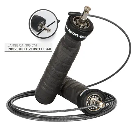 Sport-Tec Springseil Speed Rope mit Anti-Rutsch-Griffen inkl. 2 Gewichten, verstellbar, 270 cm