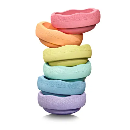 Stapelstein-Set rainbow pastel, 6-tlg.