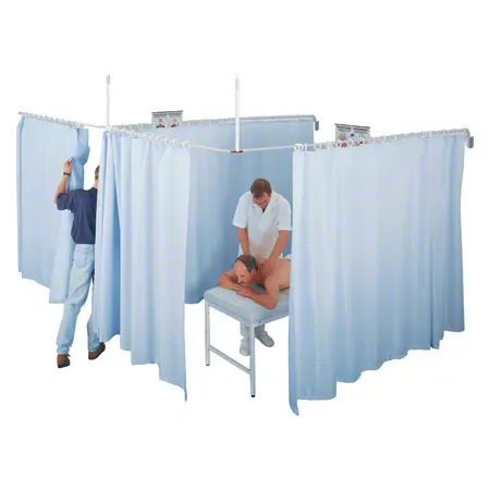 Teleskopkabine, LxB 220x280 cm, kurzer Schenkel im Wandhalter