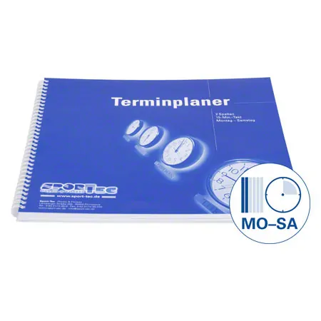 Terminplaner, 2 Spalten, 15-Min.-Takt, Montag - Samstag, 30x30 cm
