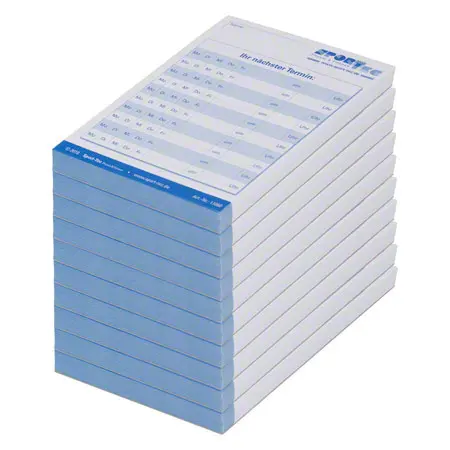 Terminzettelblock, 10 Blcke  75 Blatt (750 Bltter), DIN A7