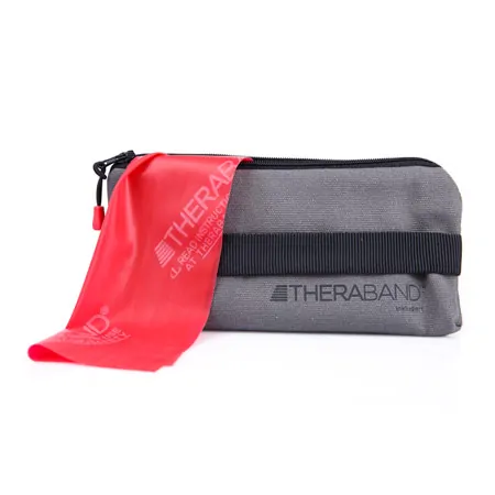 Thera-Band inkl. Tasche und Anleitung, LxB 2,50 mx12,8 cm, mittel, rot